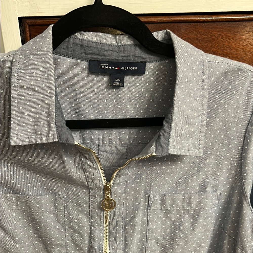 Tommy Hilfiger Gray Polka Dot Shirt